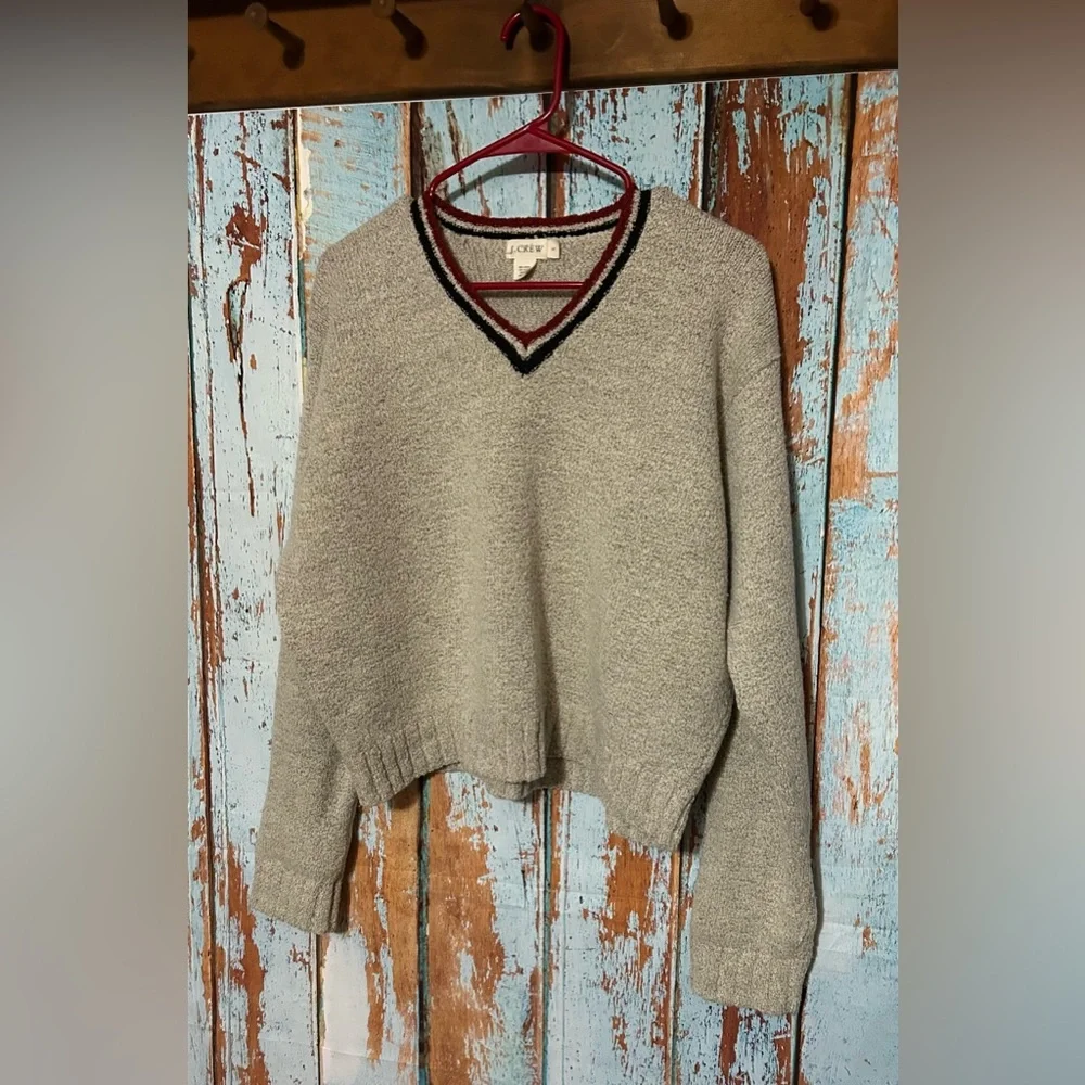 J. Crew Tennis Style V-Neck Sweater 88% Wool
